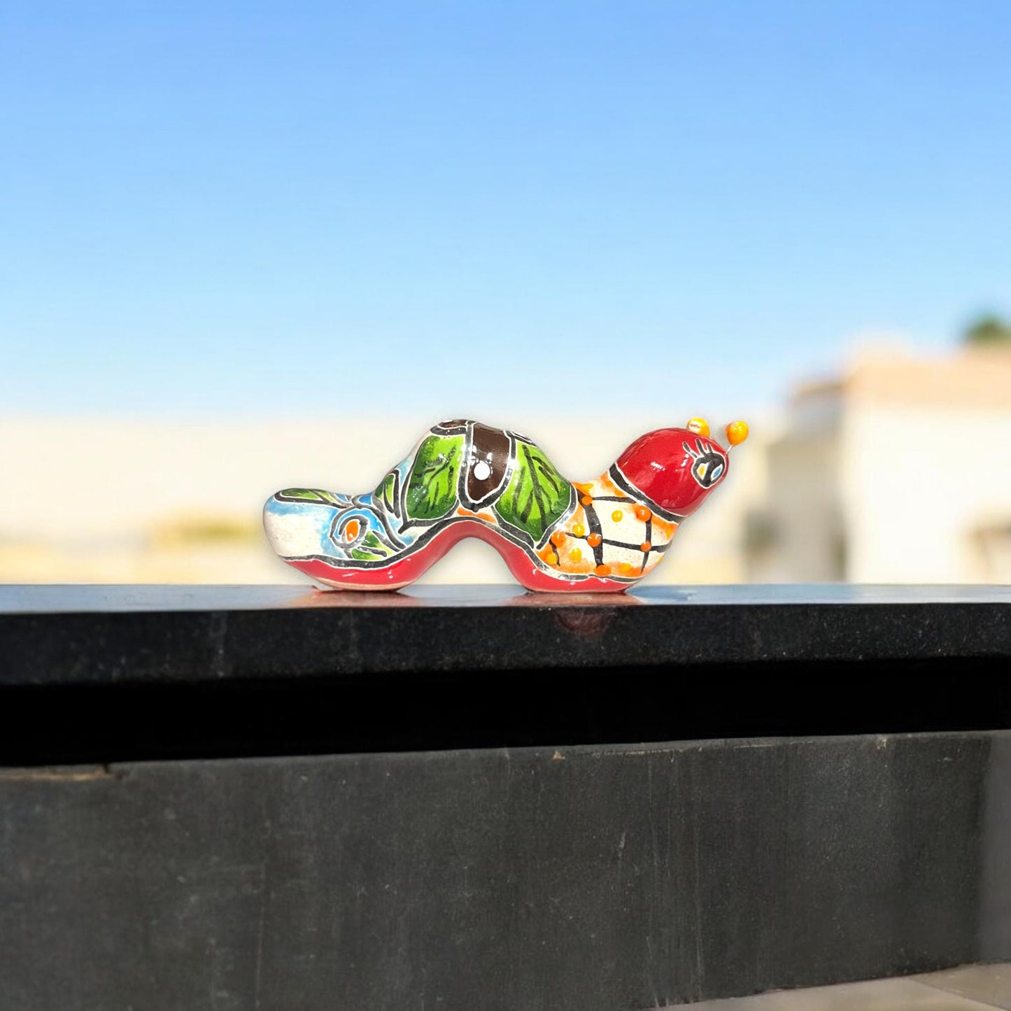 Talavera Caterpillar Figurine | Handcrafted Mexican Pottery