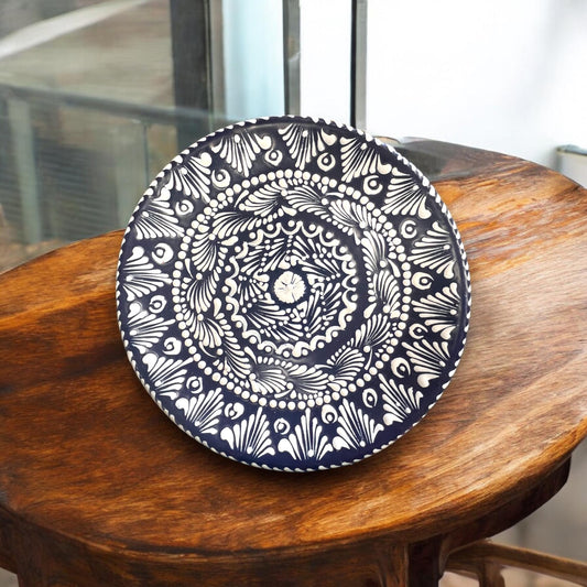 Talavera Serving Plate | Hand-Painted Mexican Ceramic Wall Art