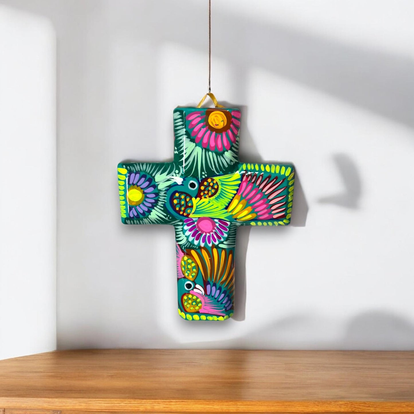 Guerrero Hand-Painted Cross Wall Art | Colorful Mexican Décor