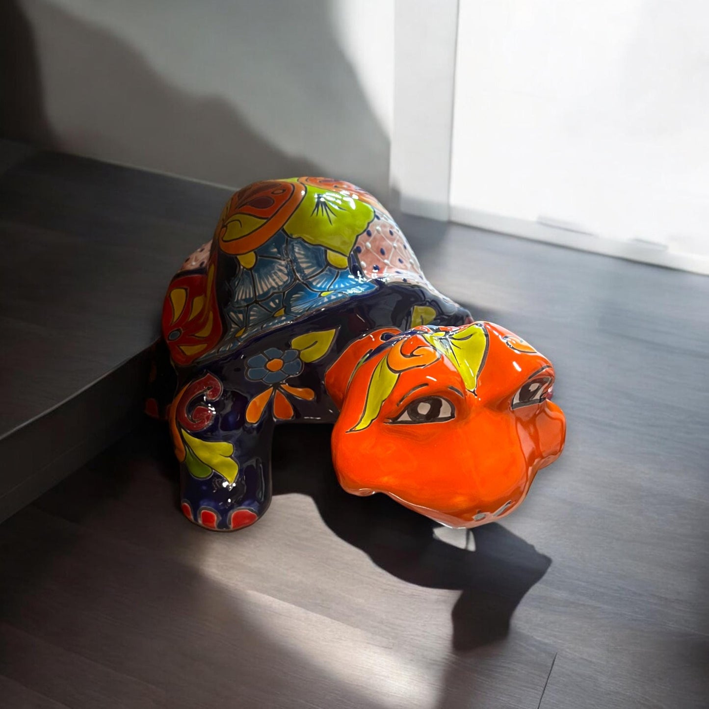 Talavera Tortoise Sculpture | Hand-Painted Mexican Ceramic Art