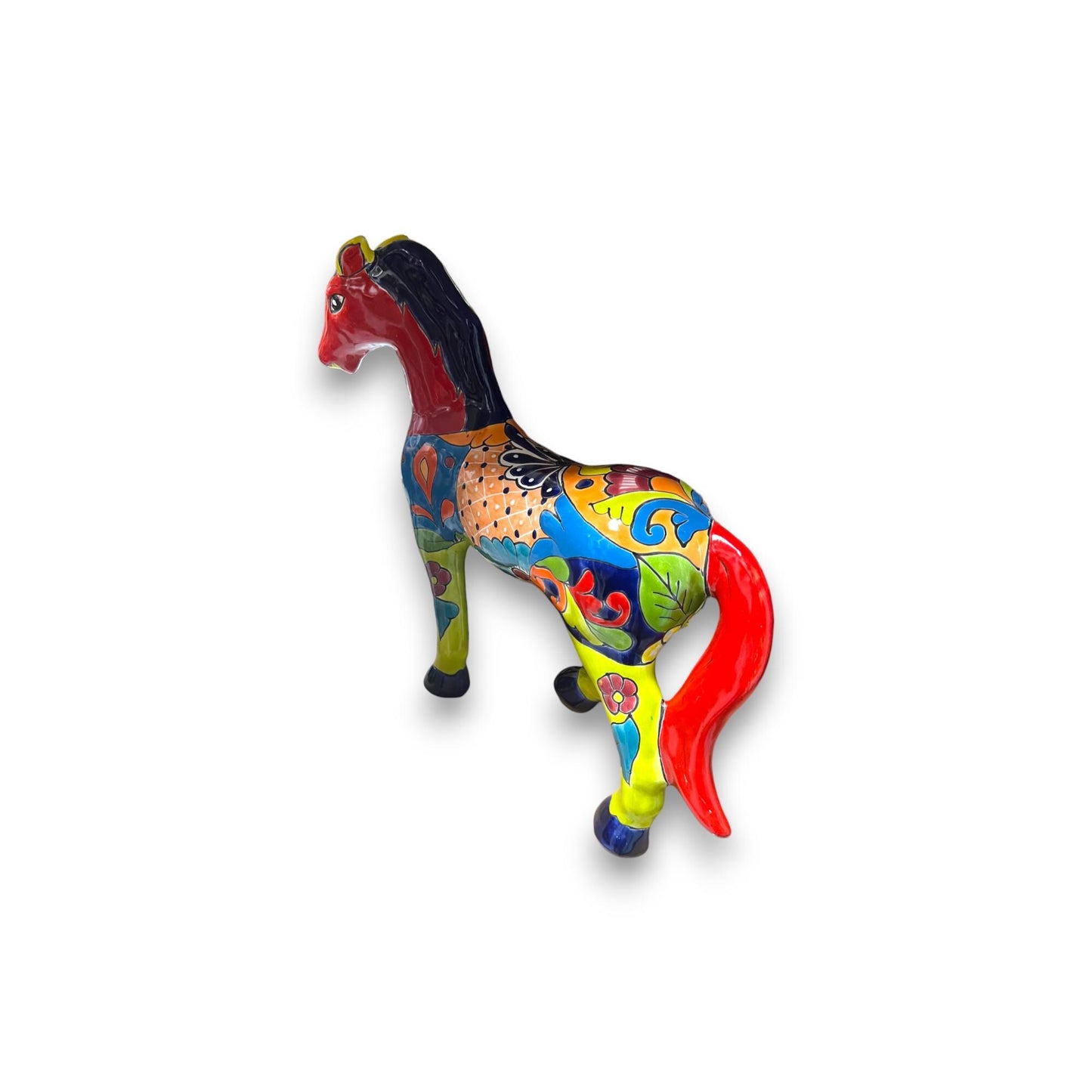 Talavera Small Horse Statue | Vibrant Hand-Painted Mexican Decor