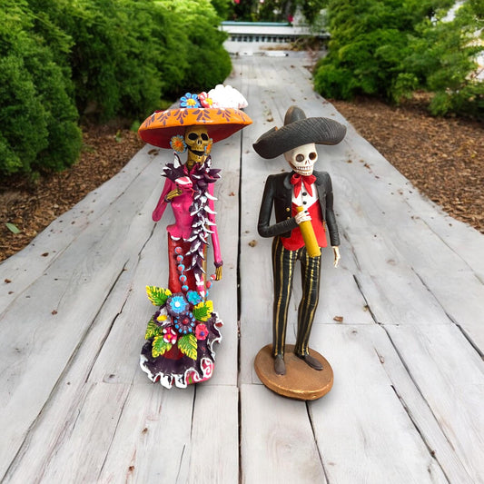 Hand-Painted Day of the Dead Catrina Figurine | Colorful Art