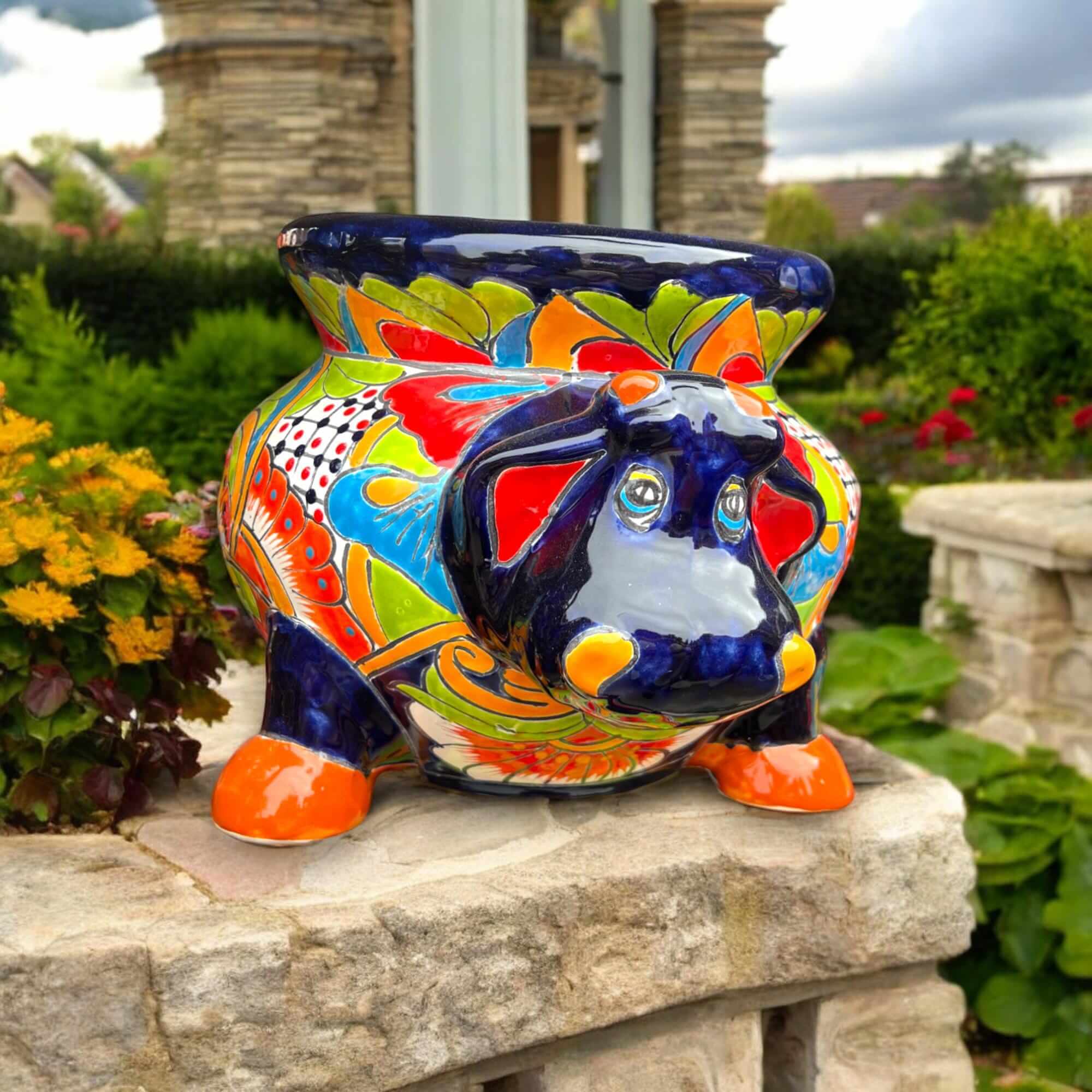 Talavera Cow Planter | Handmade Mexican Pottery