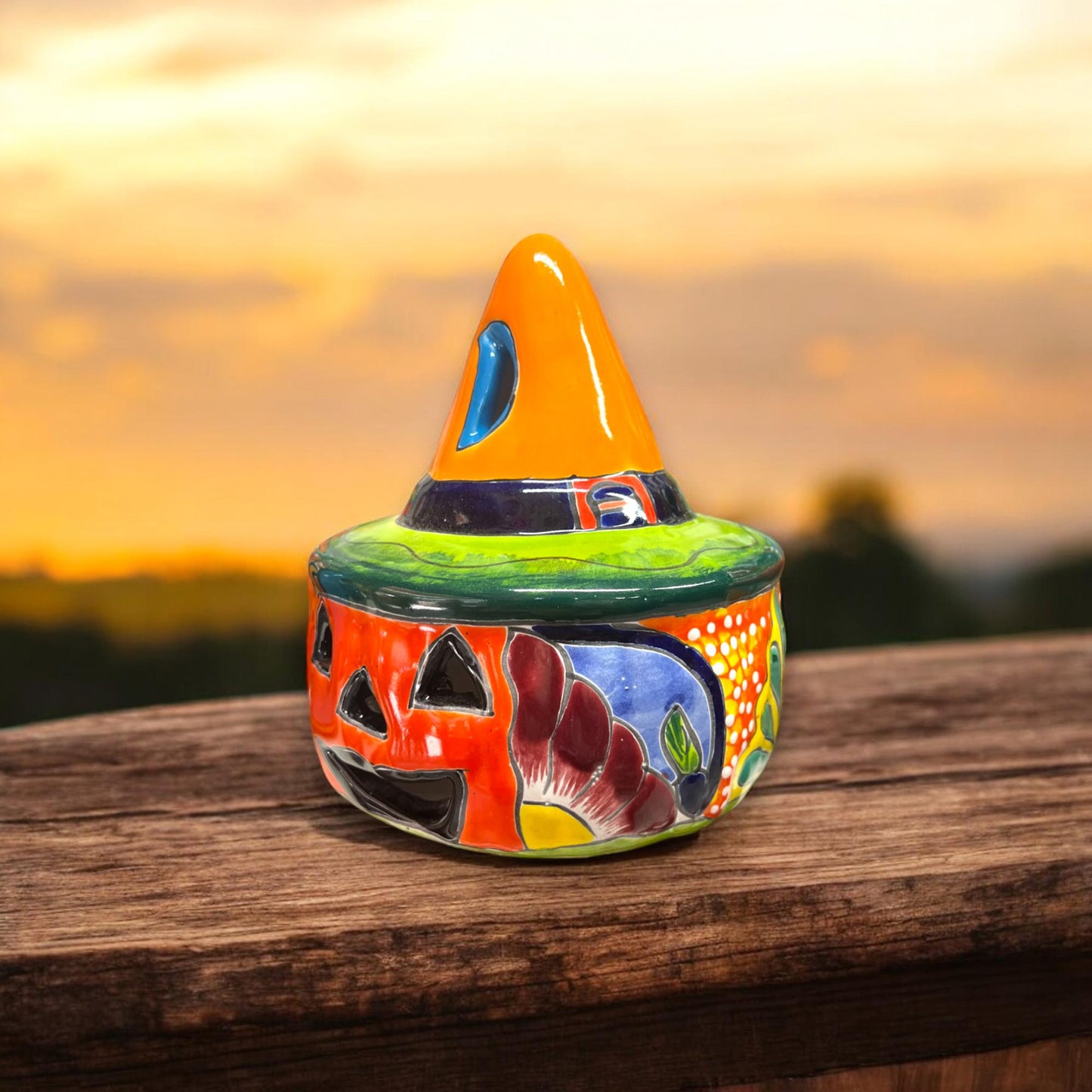 Talavera Pumpkin | Handcrafted Mexican Ceramic Jack-o'-Lantern