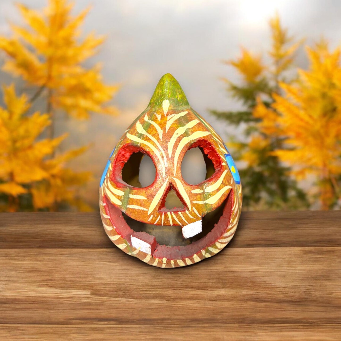 Handmade Painted Jack-o-Lanterns | Artisan Clay Halloween Pumpkins Decor