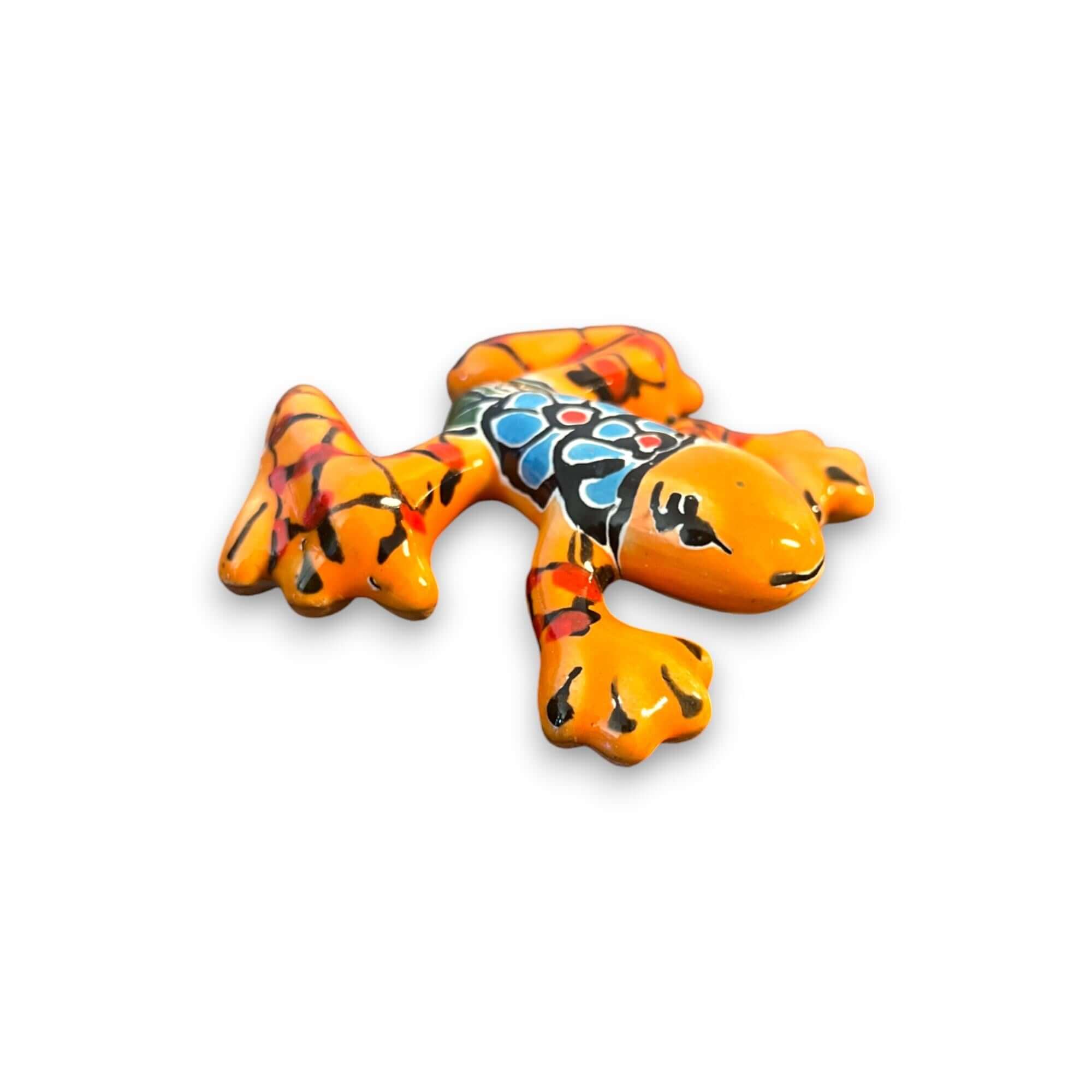 Colorful Talavera Frog Figurine | Hand-Painted Decor