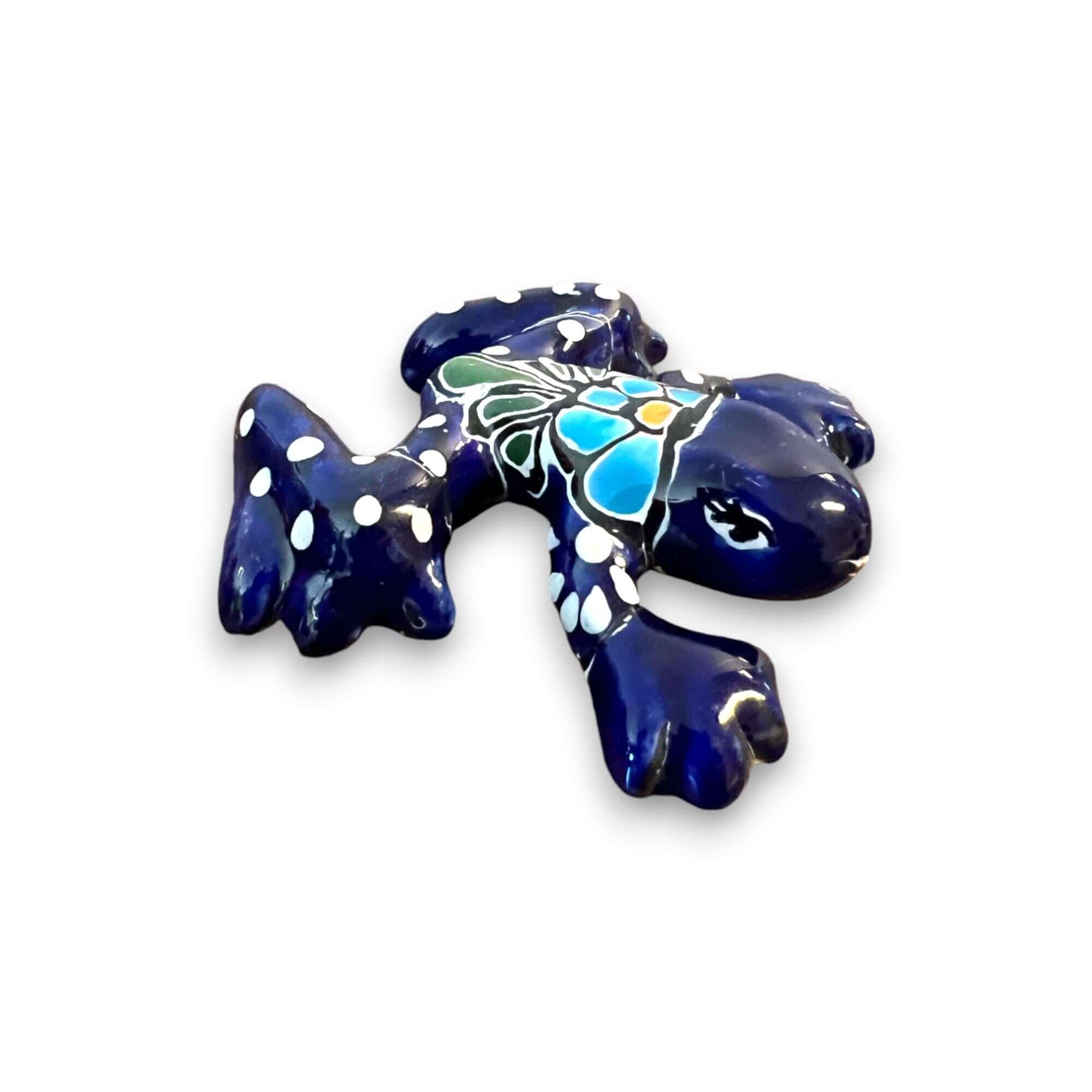Colorful Talavera Frog Figurine | Hand-Painted Decor
