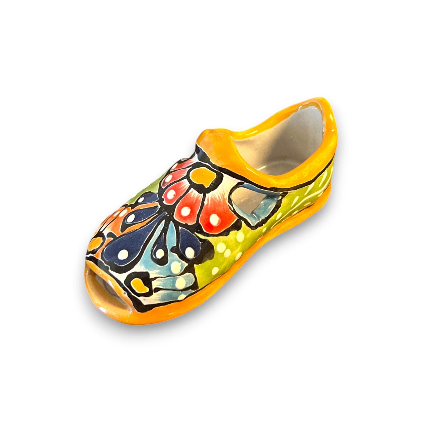 Colorful Talavera Shoe Planter | Hand-Painted Mexican Pottery Plant Pot