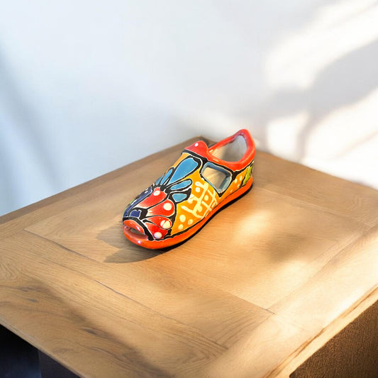 Colorful Talavera Shoe Planter | Hand-Painted Mexican Pottery Plant Pot