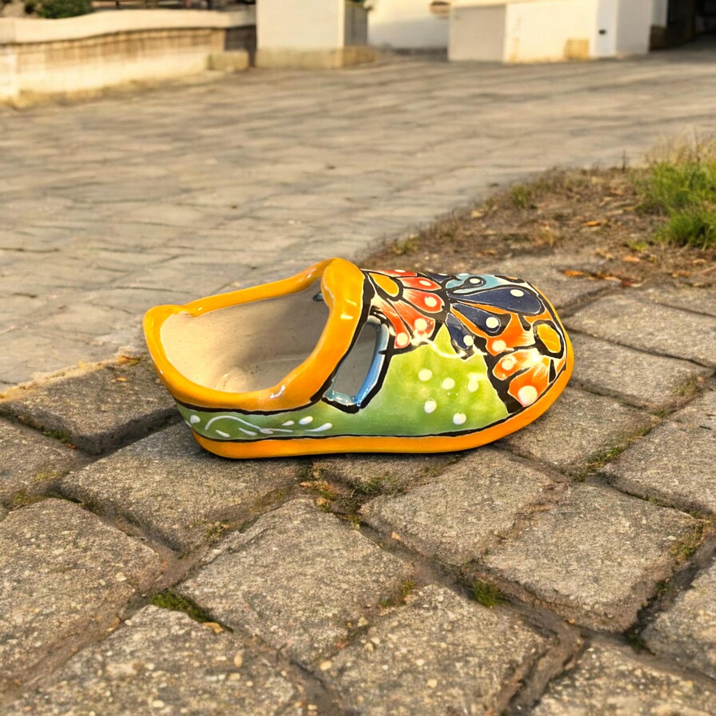 Colorful Talavera Shoe Planter | Hand-Painted Mexican Pottery Plant Pot