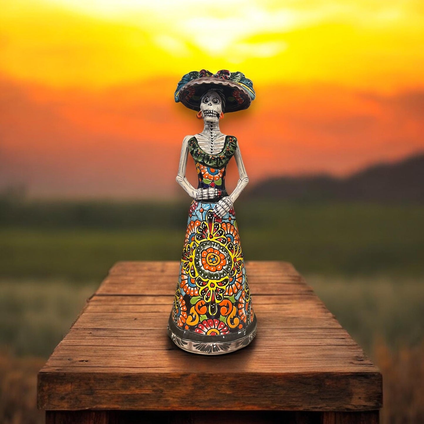 Talavera Catrina Skeleton | Handmade Day of the Dead Figurine