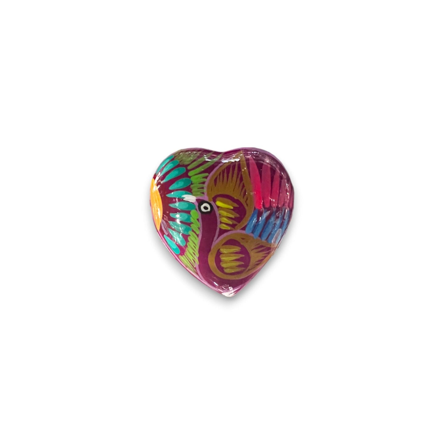 Hand-Painted Talavera Heart-Shaped Jewelry Box | Mexican Ceramic Earring Holder