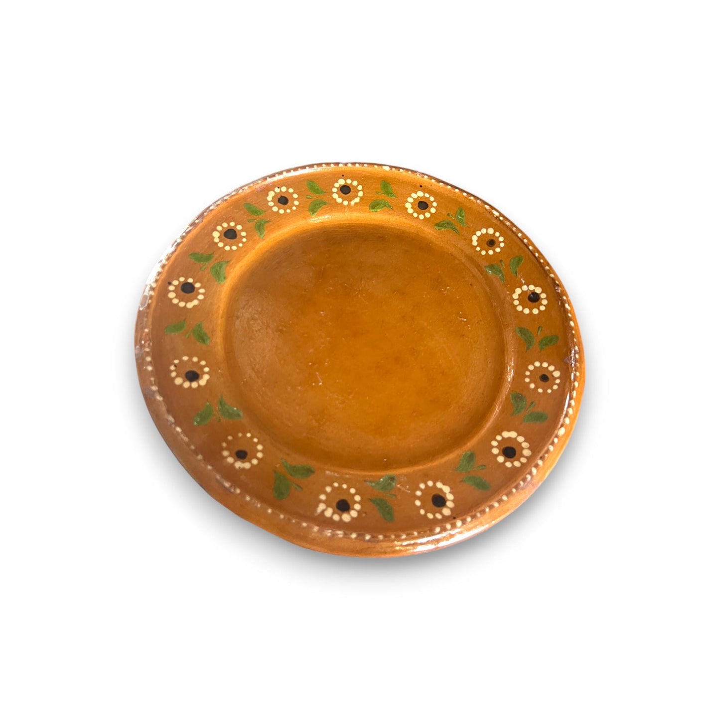 Handmade Terracotta Serving Plate | Hand-Painted Mexican Barro Plate (6” Diameter)