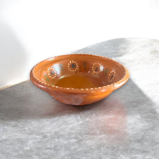 Handmade Terracotta Bowl | Hand-Painted Mexican Barro Bowl (5” Diameter)