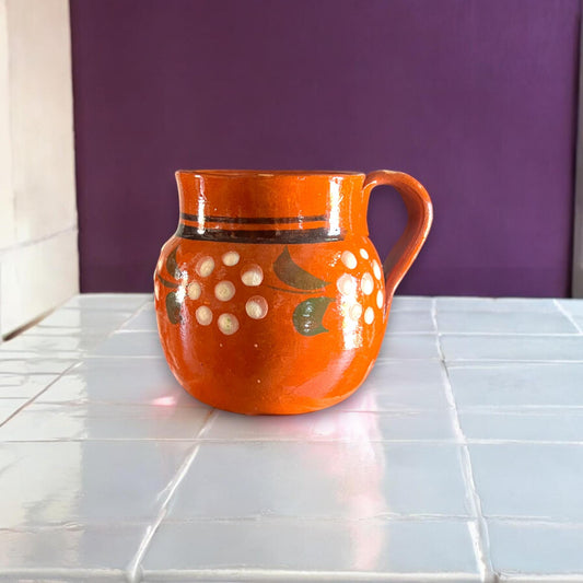 Handmade Terracotta Mug | Hand-Painted Mexican Barro Jarrito (4” Tall)