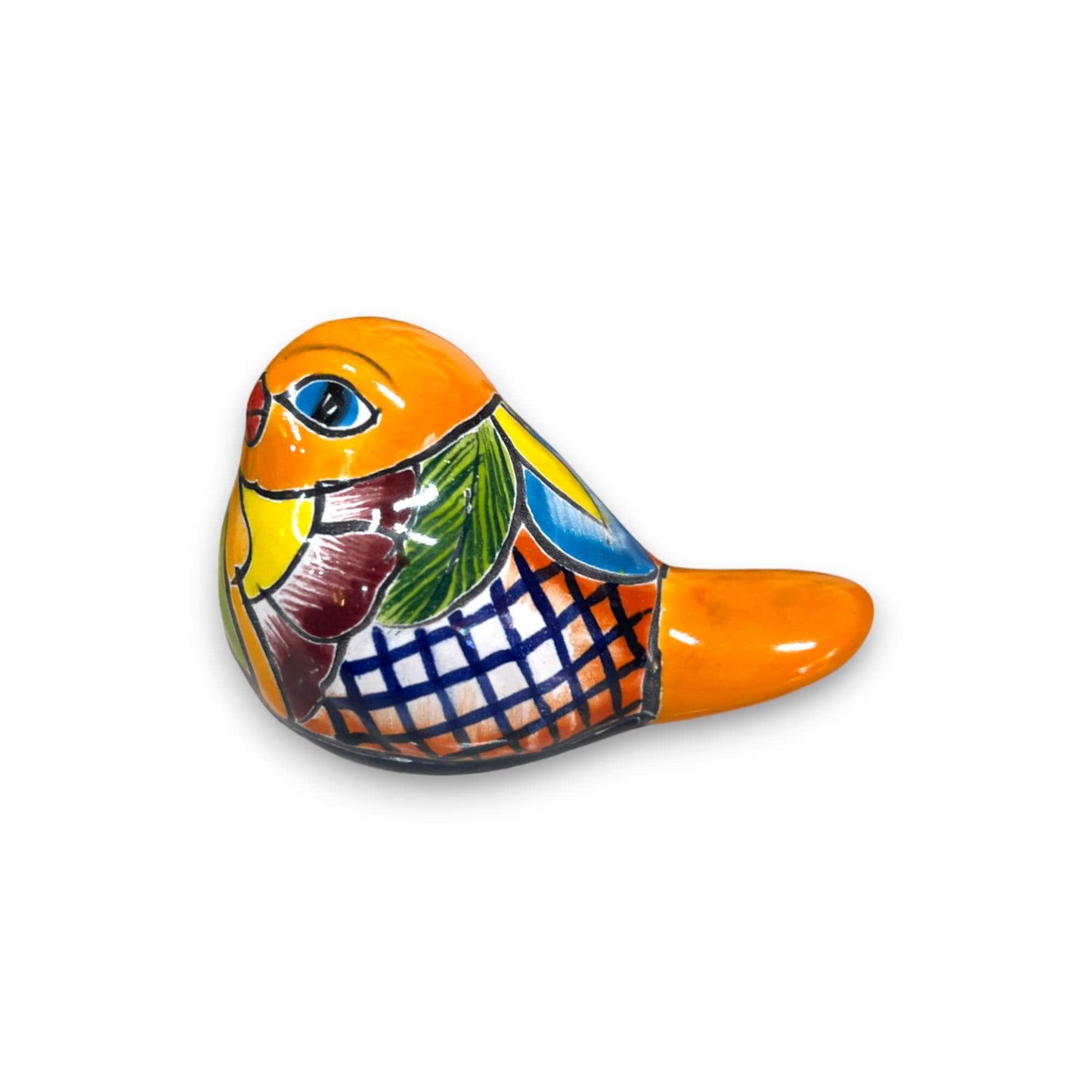 Set of 3 Handmade Talavera Bird Figurines | Mexican Small Yard Decor | Colorful Garden Art