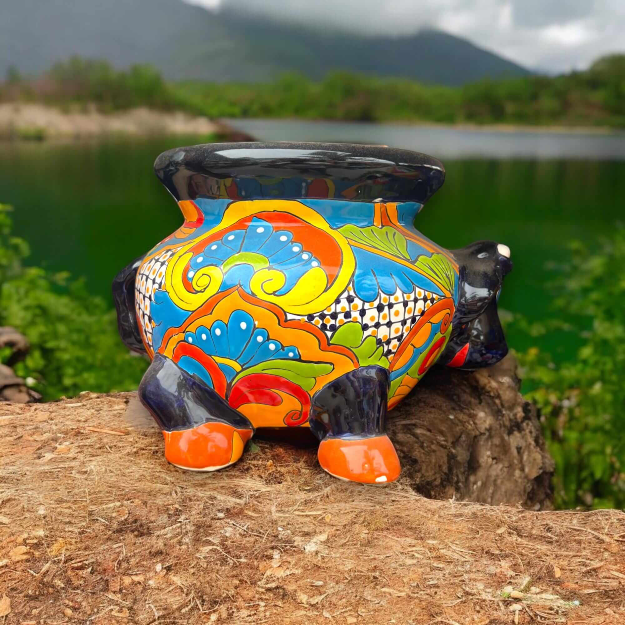 Talavera Cow Planter | Handmade Mexican Pottery