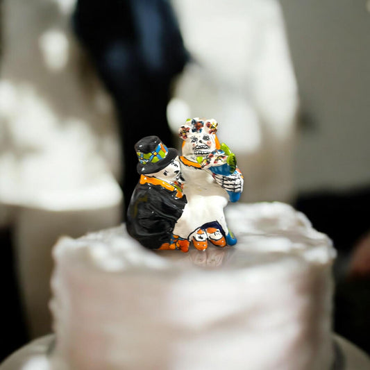 Hand-Painted Talavera Wedding Cake Topper | Artisan Mexican Bridal Decor