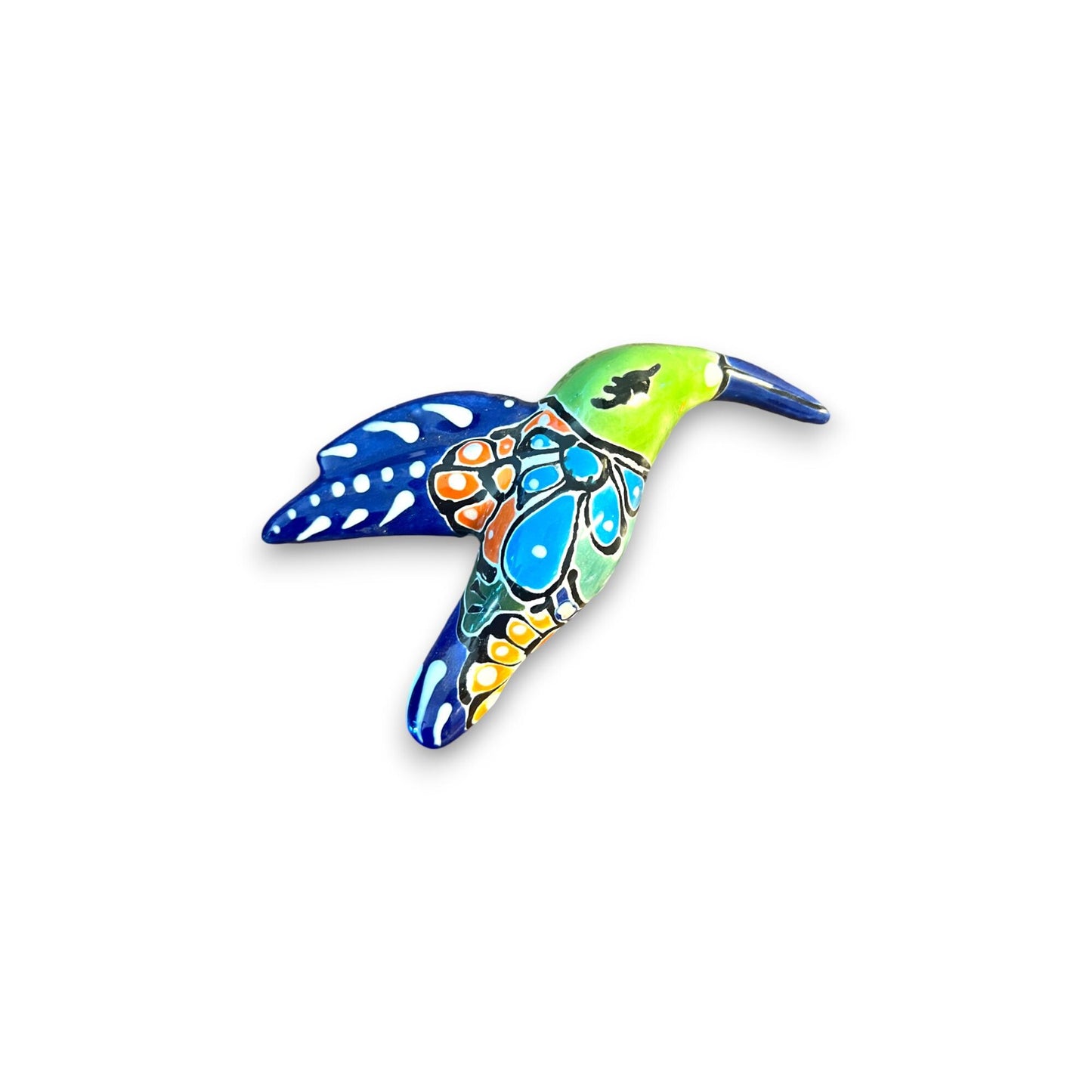 Talavera Hummingbird Figurine | Small Hand-Painted Decor