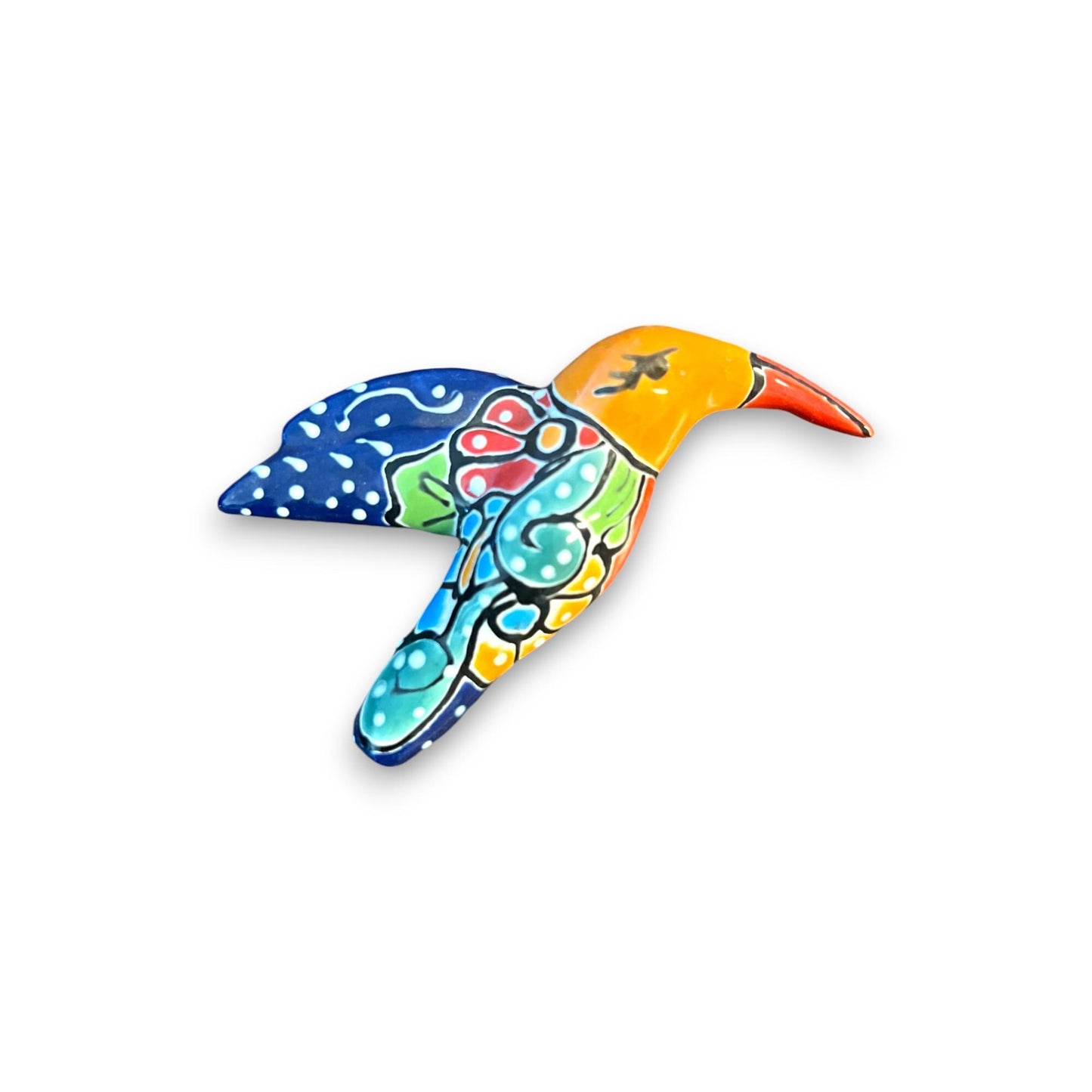 Talavera Hummingbird Figurine | Small Hand-Painted Decor