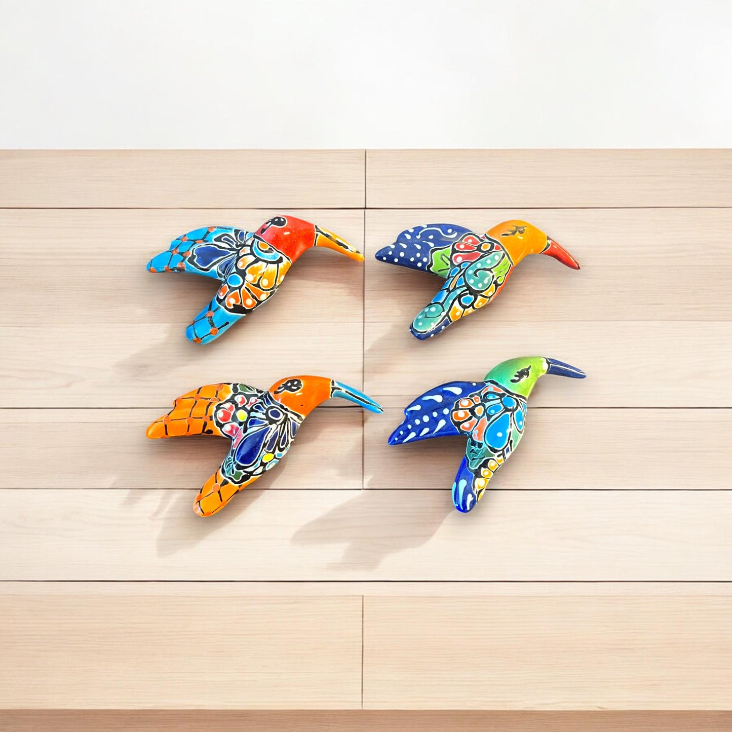 Talavera Hummingbird Figurine | Small Hand-Painted Decor