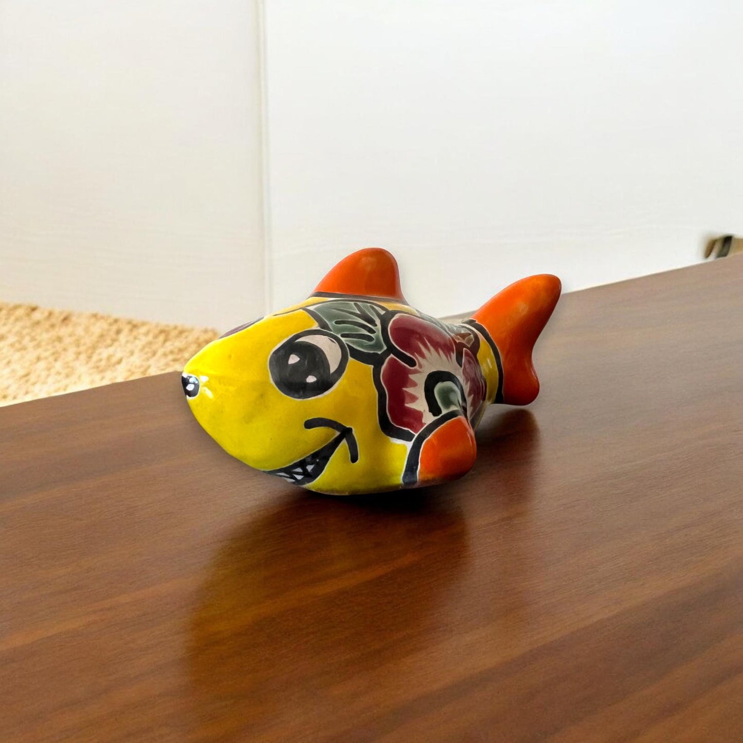 Talavera Shark Figurine | Colorful Handcrafted Mexican Pottery