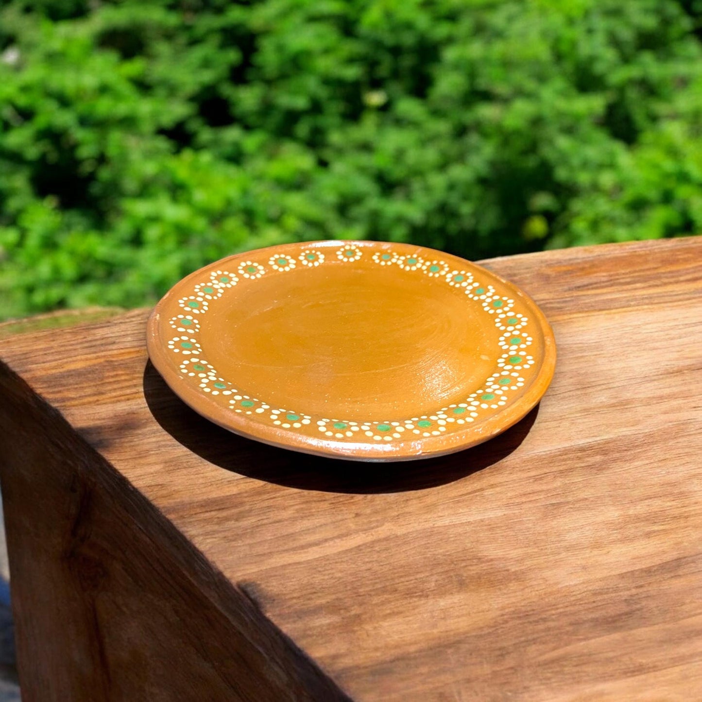 Handmade Barro Dinner Plate | Hand-Painted Mexican Terracotta Plate (11.5" Diameter)"