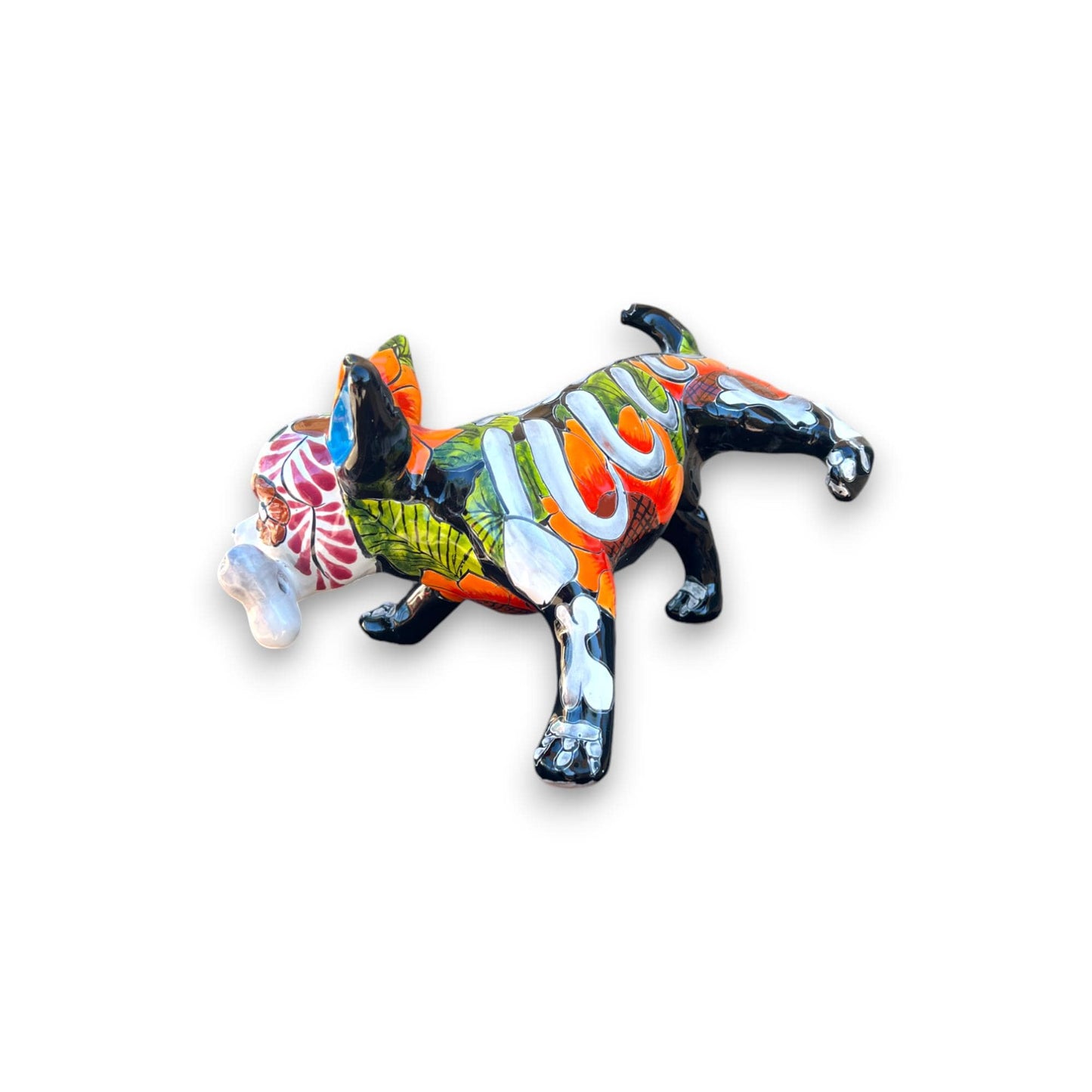 Talavera Chihuahua Figurine | Day of the Dead Ofrenda Pottery