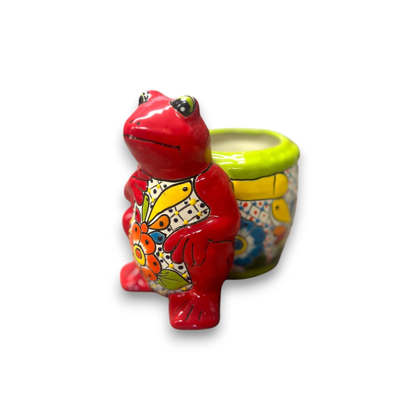 Talavera Frog Planter | Colorful Hand-Painted Mexican Pottery