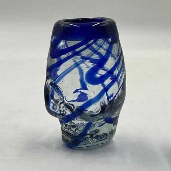 Mexican Shot Glass - Blue Swirl Skull