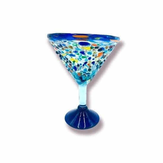 Handcrafted Confetti Rock Martini Glass | Fiesta Elegance