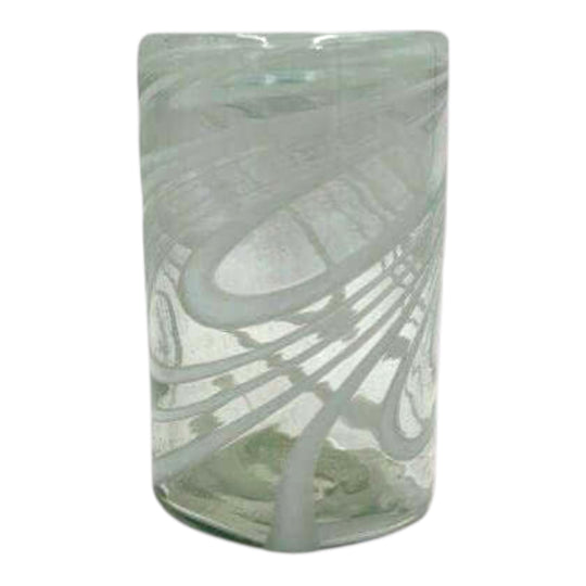 White Swirl Hand-Blown Mexican Glass | Artisan Drinkware