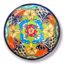 Talavera Appetizer Tray Set | Mexican Hand Painted Pottery - vibrant hand-painted floral talavera serving tray from Guanajuato, bright orange blue green