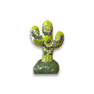 Handmade Talavera Cactus Statue | Medium Size Colorful Cultural Art hand-painted green floral ceramic cactus from Guanajuato, Mexico