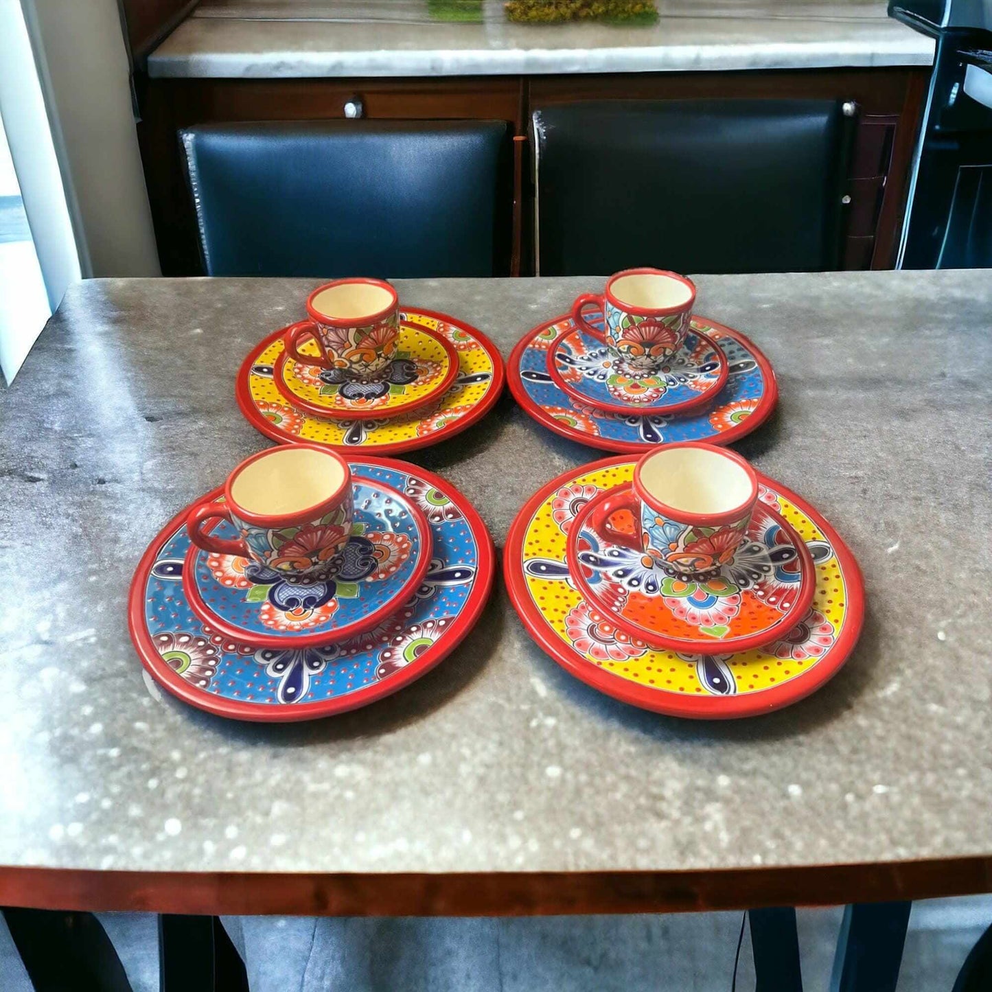 Colorful Talavera Dinnerware Set 4 Piece