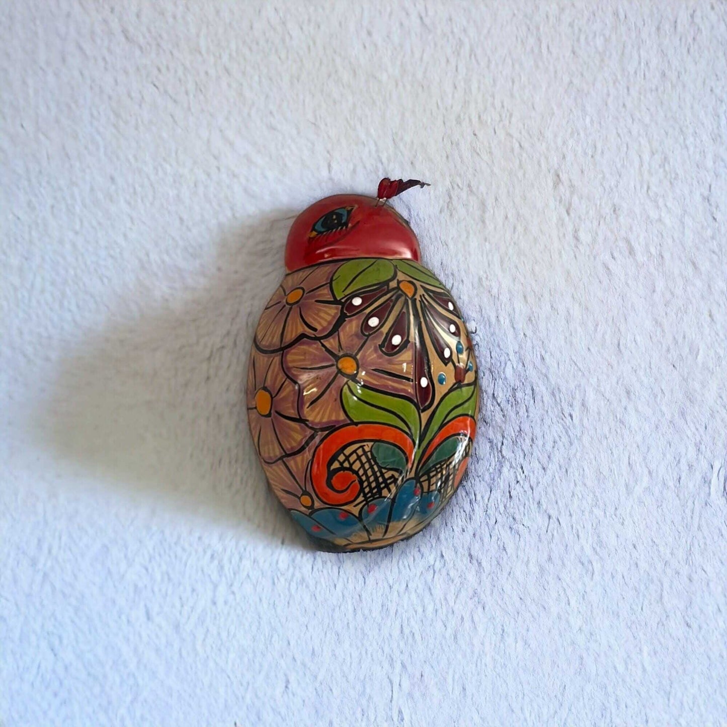 Handcrafted Talavera Ladybug Wall Art | Colorful Mexican Ceramic Decor (Medium)