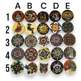 Custom Talavera Coaster | Hand-Painted Mexican Tile Drink Pads - 25 colorful hand-painted Talavera designs grid, Día de los Muertos and floral patterns