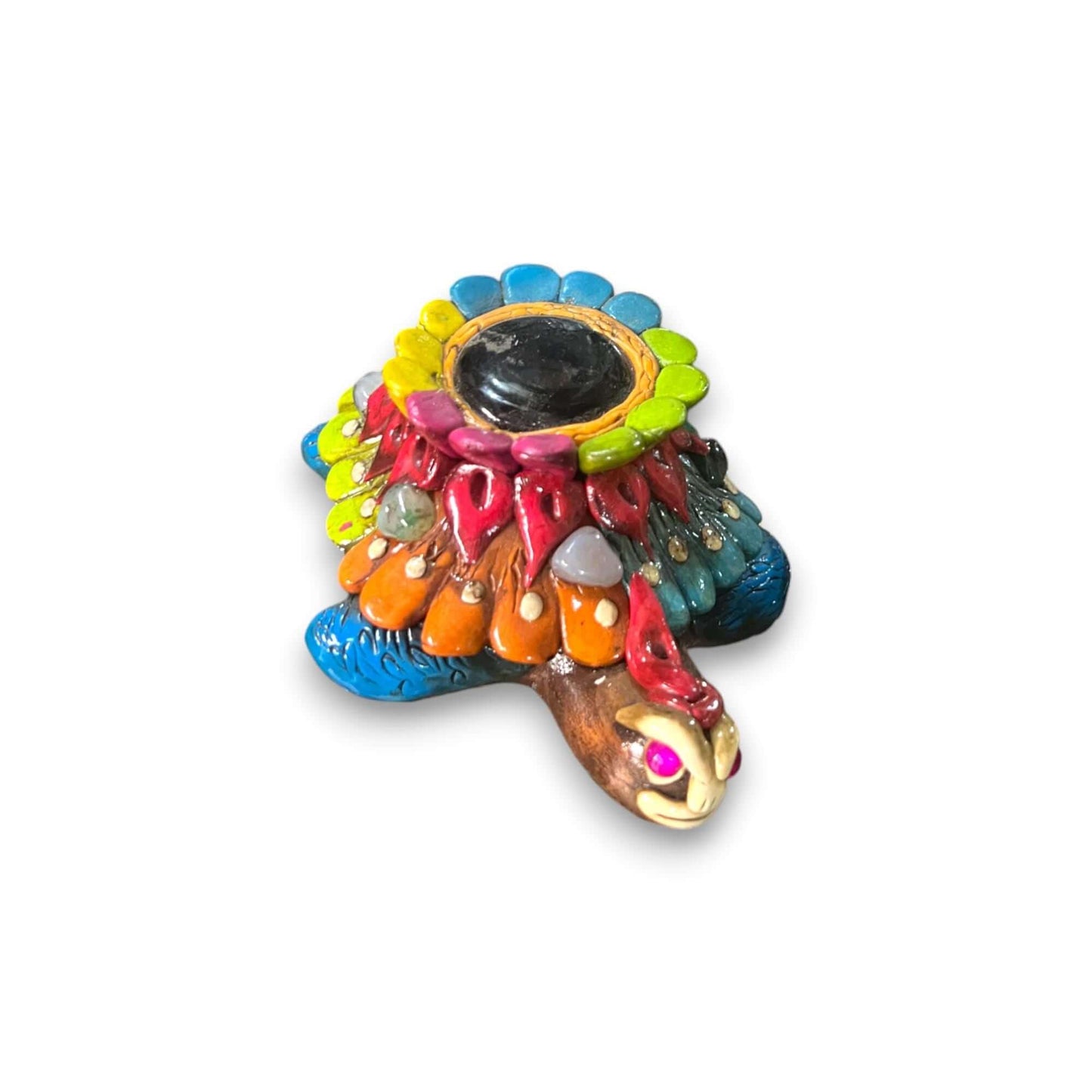 Artisan Aztec Turtle Statue - Small Cultural Decor