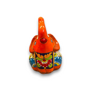 Handmade Talavera Elephant Planter | Colorful Medium Animal Art - vibrant orange hand-painted Mexican ceramic elephant planter