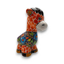Talavera Giraffe Planter | Small Hand-Painted Succulent Statue — hand-painted Talavera giraffe planter with floral patterns, kiln-fired, lead-free glaze