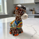Talavera Giraffe Planter | Small Hand-Painted Succulent Statue - hand-painted Talavera giraffe planter from Guanajuato, kiln-fired lead-free glaze
