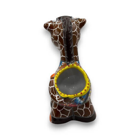 Talavera Giraffe Planter | Small Hand-Painted Succulent Statue - hand-painted Talavera giraffe succulent planter from Guanajuato, Mexico