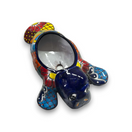 Mexican Handmade Seal Planter | Colorful Talavera Seal (Medium Size) — hand-painted blue and multicolor Talavera ceramic seal planter