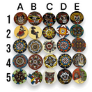 Custom Talavera Coaster | Hand-Painted Mexican Tile Drink Pads - 25 colorful hand-painted Talavera designs grid, Día de los Muertos and floral patterns