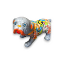 Handmade Talavera Dog Statue | Colorful Hand-Painted Medium Animal Artwork - hand-painted Mexican Talavera ceramic dog with floral patterns