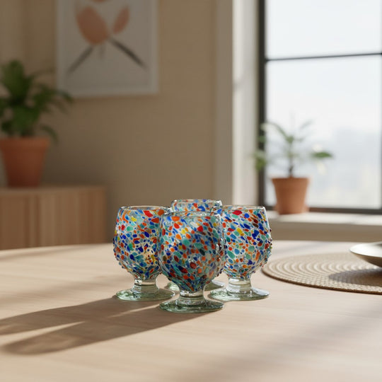 Confetti Rock Shot Glass | Handcrafted Mexican Cognac-Style Glass