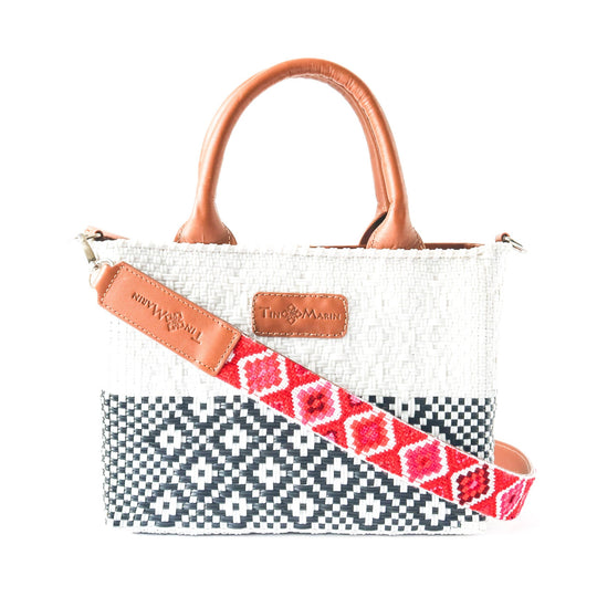 White Small Woven Crossbody Bag