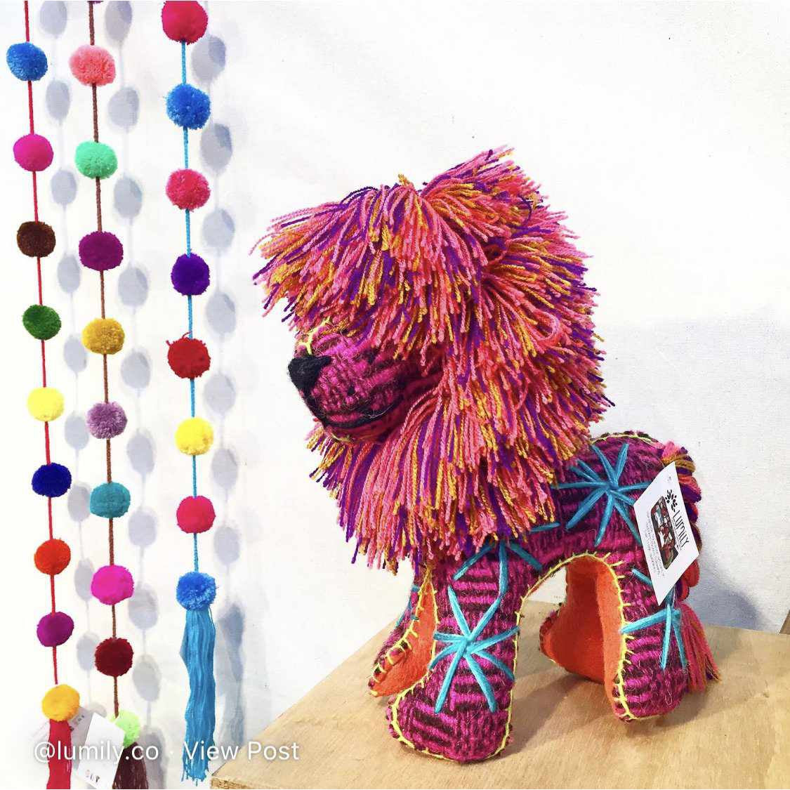 Milo the Lion: Repurposed Wool Boho Decor - Mexico