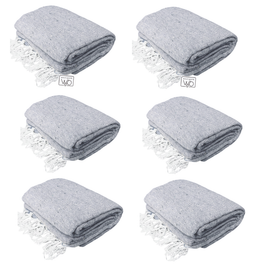 Solid Grey Mexican Blanket