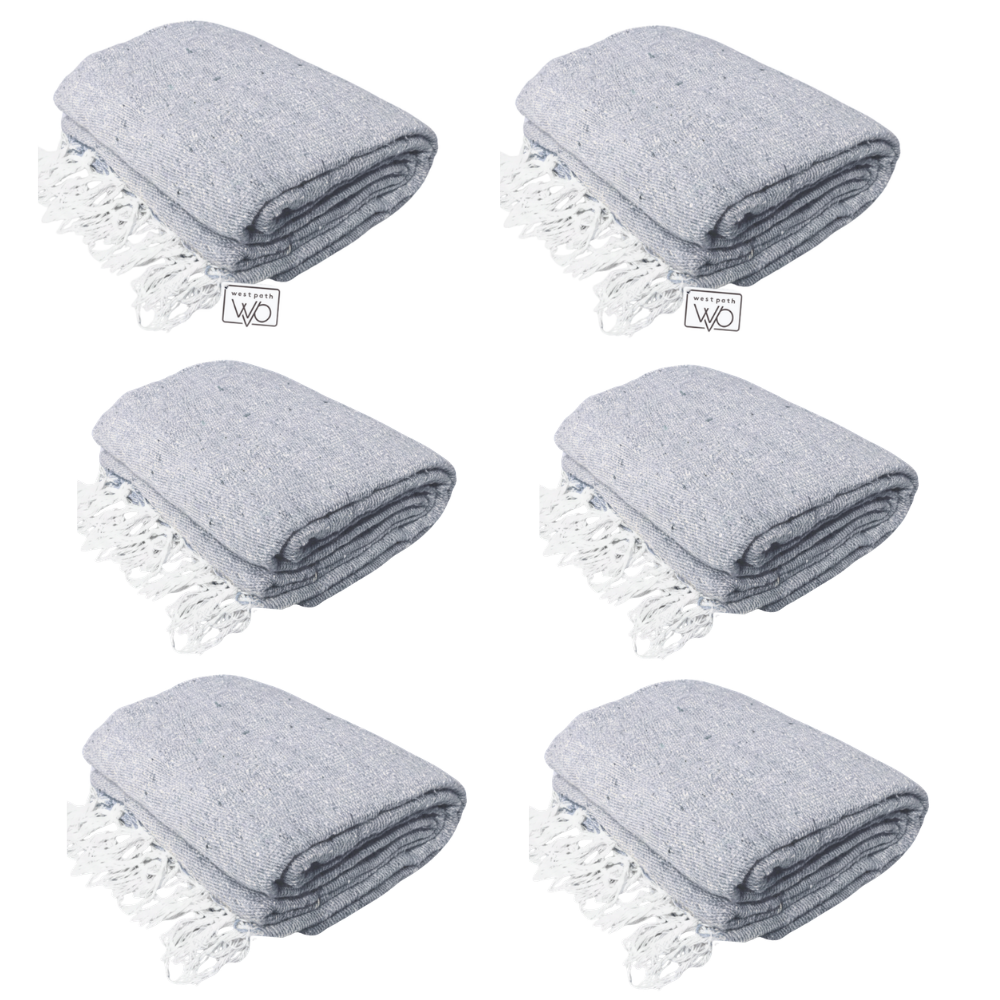Solid Grey Mexican Blanket